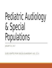 Pediatric Audiology and Special Populations Flashcards 